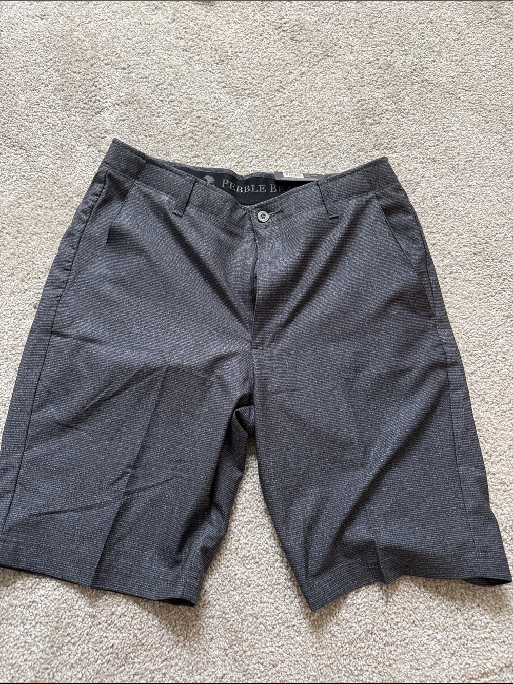 Pebble Beach Men's Dark Charcoal Flat-Front Golf Shorts